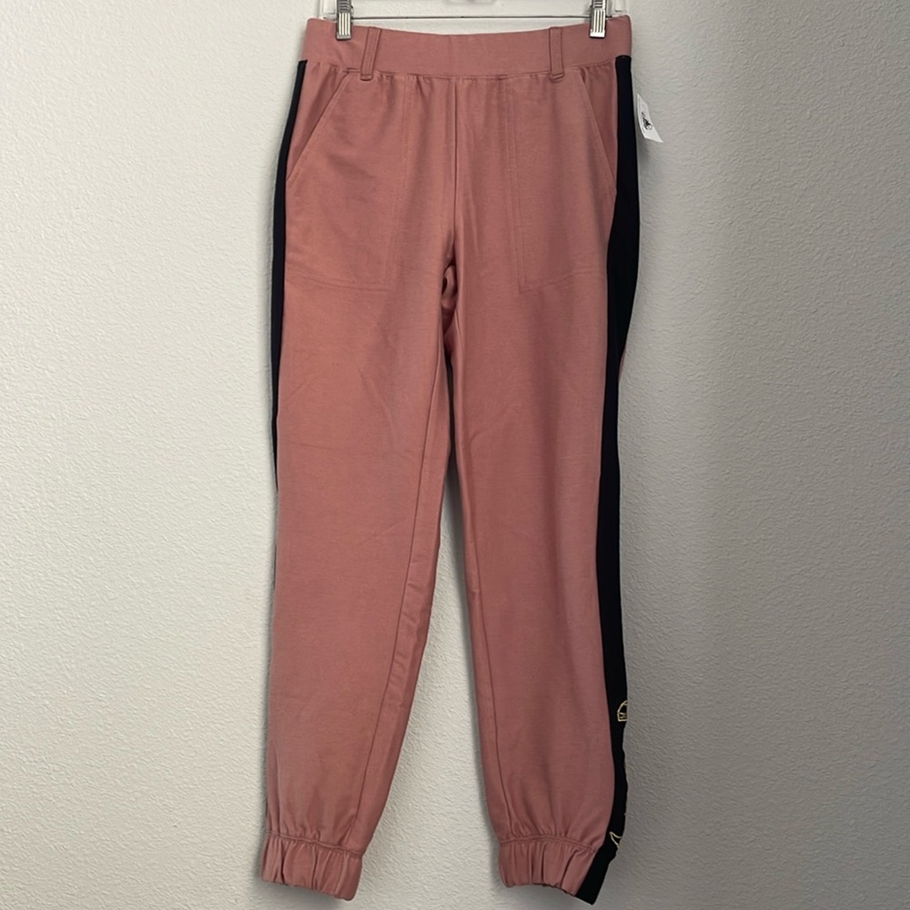 Women’s Star Wars joggers pants Disney parks black pink gold yoda Leia size M